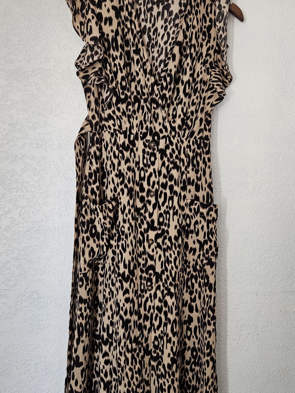 Sienna Sky Sleeveless Leopard Print Maxi Dress in Tan and Black